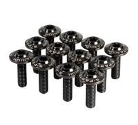 Motorbike Rotors 12Pcs Front Brake Disc Rotors M6 Mounting Bolts Fit For Honda Motorcycle Titanium Bolt(Black)