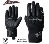RST S1 Mesh Ladies Motorcycle Gloves, black-white, size XS for Women