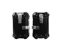Motorbike Saddle Bags 38L Universal Motorcycle Side Box Aluminum Moto Saddlebags Luggage Storage Trunk Edge Saddle Bags Motorcycle Rear Seat Bag(38L Black (1 Pair))