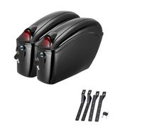 Motorbike Saddle Bags Universal for Kawasaki Vulcon 1500 Klr 650 for Vulcan 900 800 W LED Taillight Motorcycle Saddle Bags Side Boxs Luggage Tank Hard Case Motorcycle Tool Bag(26L)