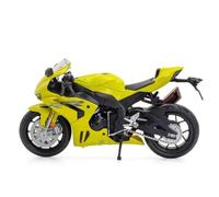 Motorbike Scale Model Alloy Motorcycle Model Car Diecast Rubber Tires Front Wheel Steering Cars Home Decoration 1/12 For H-ONDA CBR1000RR(Yellow)