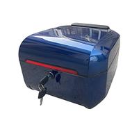 Motorbike Scooter Trunk top box,Multifunctional Motorcycle top case, Luggage Helmet Storage Box,Universal Moped/Scooter Tour Tail Box, with Ergonomic Backrest (Color : Dark blue)