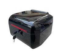 Motorbike Scooter Trunk top box,Multifunctional Motorcycle top case, Luggage Helmet Storage Box,Universal Moped/Scooter Tour Tail Box, with Ergonomic Backrest (Color : Gloss black)