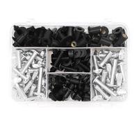 Motorbike Screw Fasteners Fixing Motorcycle Fairing Fastener Clips For Kawasaki For Z 900 800 750 650 125 250 300 Windscreen Screws Bolt Nuts Body Kits Bolt Nut Kit(Silver)