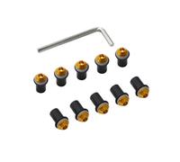 Motorbike Screws For ZX6R ZX7R ZX10R ZX14R ZZR400 ZZR600 ZZR1200 ZZR1400 ZX636 10PCS Motorcycle Washers Nuts Screws Assortment(Yellow)