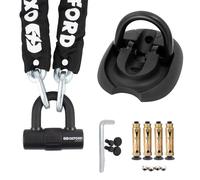 Motorbike Seacuity Chain 1.0m Oxford HD Chain Lock Double Locking Padlock with Triton Flip Ground Anchor for Motorcycle Scooter Anti Theft Protection Bicycle d Lock