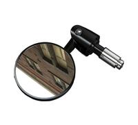 Motorbike Side Mirrors 2Pcs 16mm Universal Motorcycle Convex Plane Mirror Handle Bar End Mirrors Folding The Rearview Modification Accessories(Plane-Mirror)