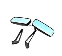 Motorbike Side Mirrors For 8/10mm Motorcycle Rearview Mirror Black Square Convex Side Mirrors Blue Glass