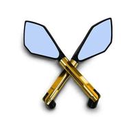 Motorbike Side Mirrors For MT01 For MT03 For FZ6 For XVS950 For WR250 For WR125 For XT125 8mm 10mm Motorcycle Rearview Mirrors Side Mirror Handlebar Mirrors(Gold)