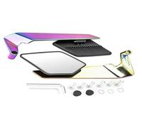 Motorbike Side Mirrors For VStrom 1000/XT VSTROM 1000 DL1000,Aluminium Alloy Adjustable Anti-Glare Stealth Wind Wing Motorcycle Rearview Handlebar Mirror Accessories, titanium white glass