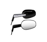 Motorbike Side Mirrors Motorcycle LED Light Rear View Mirrors Fit For Harley XL Dyna Touring Softail For BMW For Honda For Yamaha(LED Mirror Q)