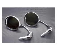 Motorbike Side Mirrors Motorcycle Mirrors Silver Metal 7/8" 22mm Handle Bar End Side Rearview Mirror For Suzuki For Cafe For Racer Motorcycle Handlebar End Mirrors