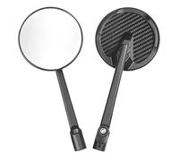Motorbike Side Mirrors Universal Large-field Vision Motorcycle Rearview Mirror Carbon Fiber Pattern Convex Side Rear View Mirrors(Clear glass)