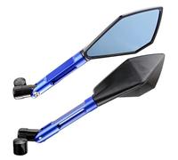 Motorbike Side Mirrors Universal Motorcycle Side Rearview Motorbike Anti Glare Mirror Motorcycle Modified Accessories(Long Blue)