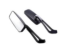 Motorbike Side Mirrors Universal Side Mirror Handlebar Rear View Mirrors Rectangle Black Square Smoke Blue Glass 8mm 10mm Motorcycle(Transparent lens)