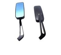 Motorbike Side Mirrors Universal Side Mirror Handlebar Rear View Mirrors Rectangle Black Square Smoke Blue Glass 8mm 10mm Motorcycle(Black)