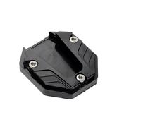 Motorbike Side Stand Pad CNC Aluminum Alloy Bike Kickstand Extender Foot Side Stand Extension Pad Support Plate Anti-skid Enlarged Base Anti-Sinking(Black)
