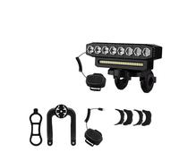 Motorbike Spotlights Motorcycle Headlight 5/8 LED Bicycle Front Light USB Rechargeable 130dB Cycling Bike Horn 6 Modes Bicycle Bell Light(8 LED)