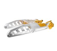 Motorbike Stand Fit For Yamaha BWS Cygnus-X 3rd & 4th Scooter Modified CNC Aluminum Alloy Solid Swing Arm Rear Flat Fork Frame Stand Bobbins(A-style Silver gold)