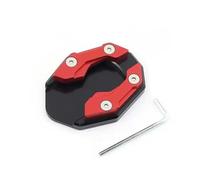 Motorbike Stand Pad Adjustable 2Pcs For YZF R15 V3 R125 R125M MT125 2017-2022 CNC Motorcycle Kickstand Foot Enlarger Side Extension Pad Stand Support Plate(Red)