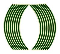 Motorbike Sticker 1 Set Universal Styling Strips Reflective Motorcycle Wheel Stickers and Decals 17/18 Inch Rim Tape(Green)