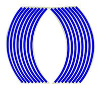 Motorbike Sticker 1 Set Universal Styling Strips Reflective Motorcycle Wheel Stickers and Decals 17/18 Inch Rim Tape(Blue)