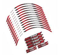 Motorbike Sticker Motorcycle Wheel Sticker Rim Stripe Accessories for H&ONDA NC 750 X NC 750X NC750X 2014 2015 2016 2017 2018-2023 (Color : Black- Silver)