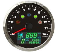 Motorbike Tachometer 85mm 0-299KM/H MPH With 0-12000RPM Motorcycle Tachometer Trip Odometer Gear N-6 For 9-32V