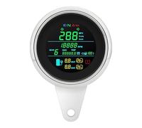 Motorbike Tachometer Motorcycle Speed Meter Round Digital Dashboard with Green LED Tachometer MPH Km/h RPM Mileage Odometer Display 12V