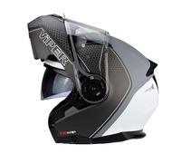 Motorbike ViPER RSV345 Flip Up Front Modular Helmet NEW Motorcycle Scooter Crash Sports Racing Touring ACU ECE Approved DVS Helmet -Trik Black/White - Trik Black/White - S (55-56 CM)