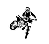 Motorbike Wall Stickers Self Adhesive Wall Sticker PVC Dirt Bike Wall Decal Bedroom Decor Black Motorcycle Pattern Sports Art Wall Sticker 58x68cm