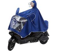 Motorbike Waterproof Lengthened Poncho, Electric Mobility Scooter Motorcycle Large Rain Cape Coat, Single Person Motorcycle Anti-Fog Rainwear Cover with Mirror Slots (Blue XXXXL)