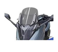Motorbike Wind Deflector For NMAX155 Modified Front Face Heightened Windshield Front Windshield ABS Mask + Windshield + Long Rod Rearview Mirror Windscreen Deflectors(Carbon fiber 33cm c)