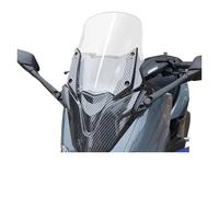 Motorbike Wind Deflector For NMAX155 Modified Front Face Heightened Windshield Front Windshield ABS Mask + Windshield + Long Rod Rearview Mirror Windscreen Deflectors(Carbon fiber 33cm g)