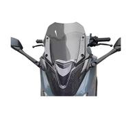 Motorbike Wind Deflector For NMAX155 Modified Front Face Heightened Windshield Front Windshield ABS Mask + Windshield + Long Rod Rearview Mirror Windscreen Deflectors(Carbon fiber 33cm A)