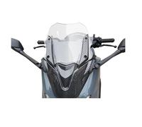 Motorbike Wind Deflector For NMAX155 Modified Front Face Heightened Windshield Front Windshield ABS Mask + Windshield + Long Rod Rearview Mirror Windscreen Deflectors(Carbon fiber 33cm e)