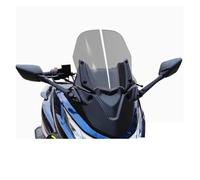 Motorbike Wind Deflector For Suzuki For Haojue For UHR150 Front Windshield Non-destructive Modification ABS Mask + Windshield + Long Rod Rearview Mirror Windscreen Deflectors(Smoke gray 33CM)
