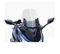 Motorbike Wind Deflector For Suzuki For Haojue For UHR150 Front Windshield Non-destructive Modification ABS Mask + Windshield + Long Rod Rearview Mirror Windscreen Deflectors(Transparent 33CM)