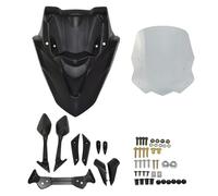 Motorbike Windscreen Windshield Wind Deflector Front Mask Panel Rear View Mirror For Yamaha NMAX125 NMAX155 2021-2023 Adjustable(Smoke Titanium)