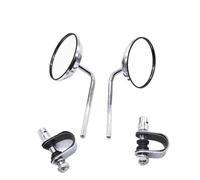 Motorbike Wing Mirrors Universal Motorcycle Retro Vintage Round Rearview View Stainless Mirror Classic 22mm-25mm 7/8" Handle Bar Mount Handlebar Mirrors(Chrome)