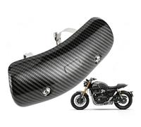 Motorbikes Exhaust Pipe Heat Shield, Motorcycle Anti Scalding Exhaust Middle Pipe Heat Shield Guard Protector with Mount Clamps Universal for 38mm to 65mm Diameter Pipes (Black)