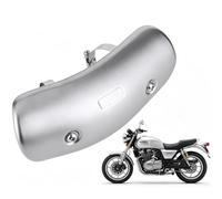 Motorbikes Exhaust Pipe Heat Shield, Motorcycle Anti Scalding Exhaust Middle Pipe Heat Shield Guard Protector with Mount Clamps Universal for 38mm to 65mm Diameter Pipes (Sliver)
