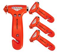 MOTORBUDDY 4-Pack Car Safety Hammer, Auto Emergency Escape Hammer with Window Breaker and Seat Belt Cutter, Striking Red Emergency Escape Tool for Car Accidents