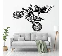Motorcross Wall Decal Free Style ATV Quad Motor Dirt Bike Wall Sticker Vinyl Motorcycle Custom Boys Teenagers Room Decor 43x30cm