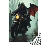 Motorcycle 1000 Pc Recycled Paper Grim Reaper Bike Puzzle Stressful Workers Anxiety Relief Cognitive Training Home Leisure 38x26cm/1000pcs