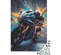 Motorcycle 1000 Pc Recycled Paper Jigsaw Bike Crash Puzzle Adults Reusable Stress Relief Challenging Brain Teaser 70x50cm/1000pcs