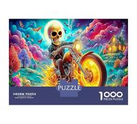 Motorcycle 1000 Pcs Jigsaw Puzzle Bundle: Ultra Difficult Challenge Skeleton Biker for After-school Puzzle Activity, A Puzzle for Serious Puzzlers 38x26cm/1000pcs