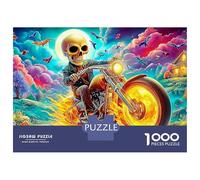 Motorcycle 1000 Piece Recycled Cardboard Neon Motocross Rider Premium Puzzle, Educational Game 12+, Decompression & Personalised Gift 52x38cm/1000pcs