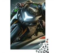 Motorcycle 1000 Piece Recycled Racer Lean Puzzle Stressful Workers Anxiety Relief Home Wall Art Cognitive Training 38x26cm/1000pcs