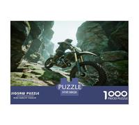 Motorcycle 1000 Pieces Jigsaw Challenging Game Toy Extreme Off-road Mountain Motorcycle Home Decoration Fit Families Kids Age 12+ 38x26cm/1000pcs